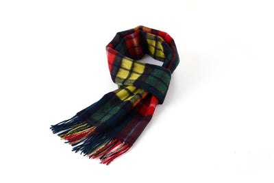 Lucchi Italy 100% Pure Cashmere Scarf Scottish Design Buchanan Tartan - Big Size