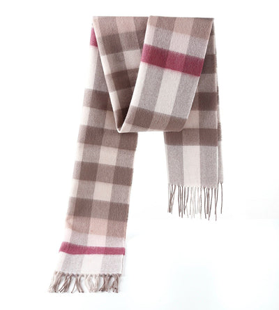 100% Pure Children's Cashmere Pink Check Scarf
