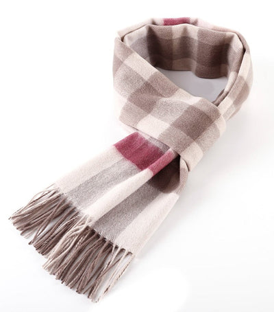 100% Pure Children's Cashmere Pink Check Scarf