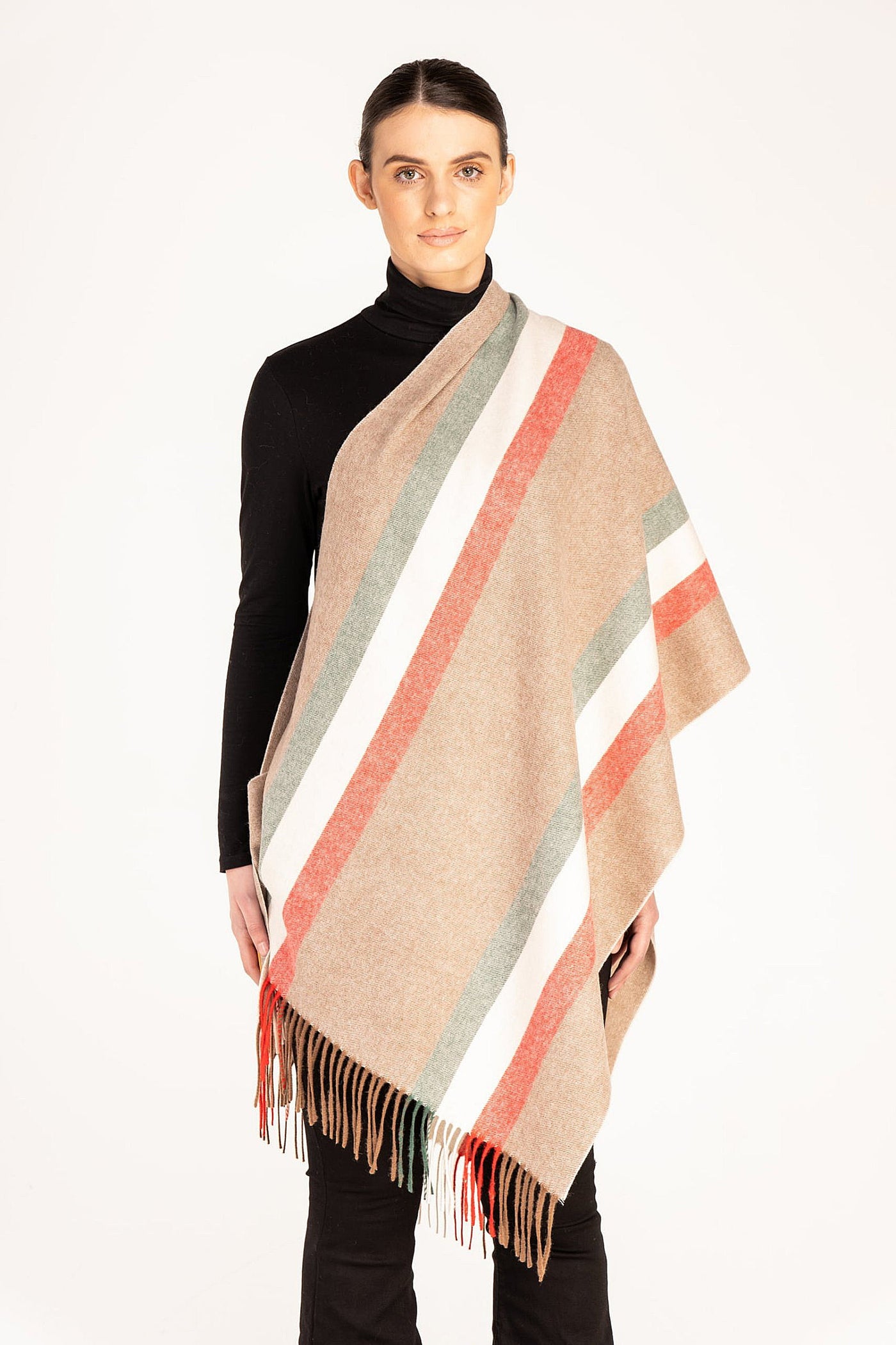 Lucchi Italy Milano Cream Stole 100% Pure Lambswool