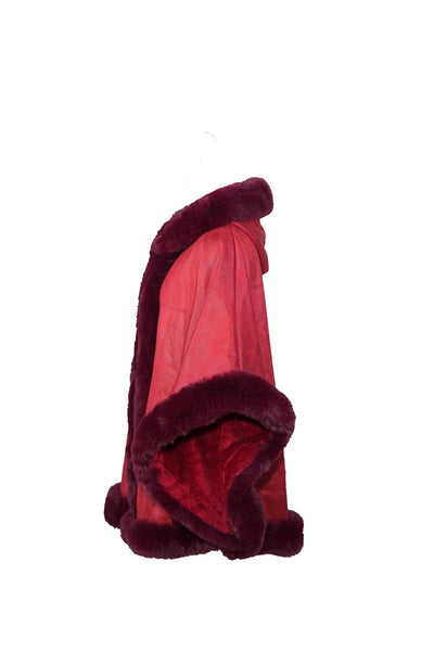 Lucchi Italy Women's Hooded Cape - Red