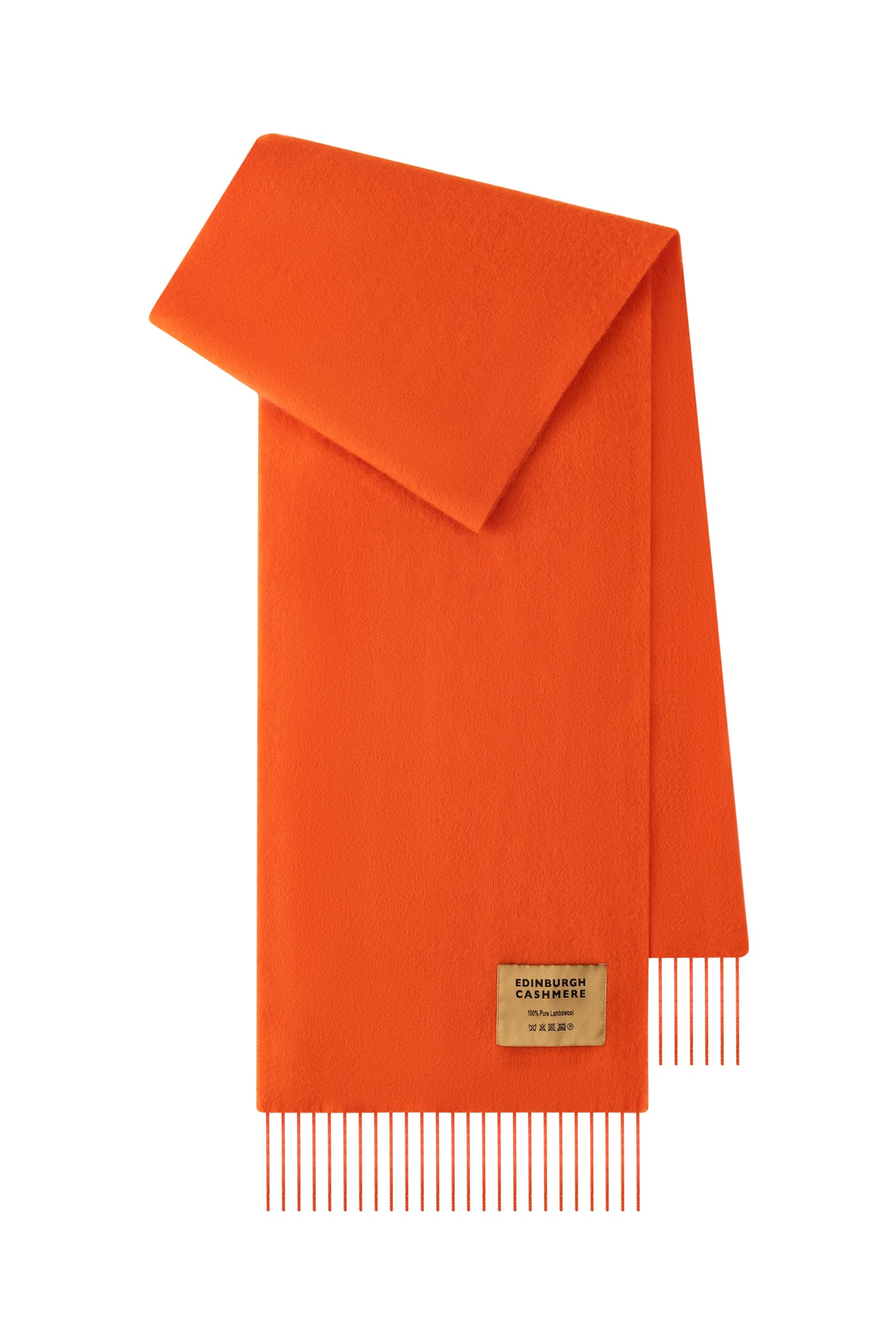 Plain Merino Wool Scarf Orange 2