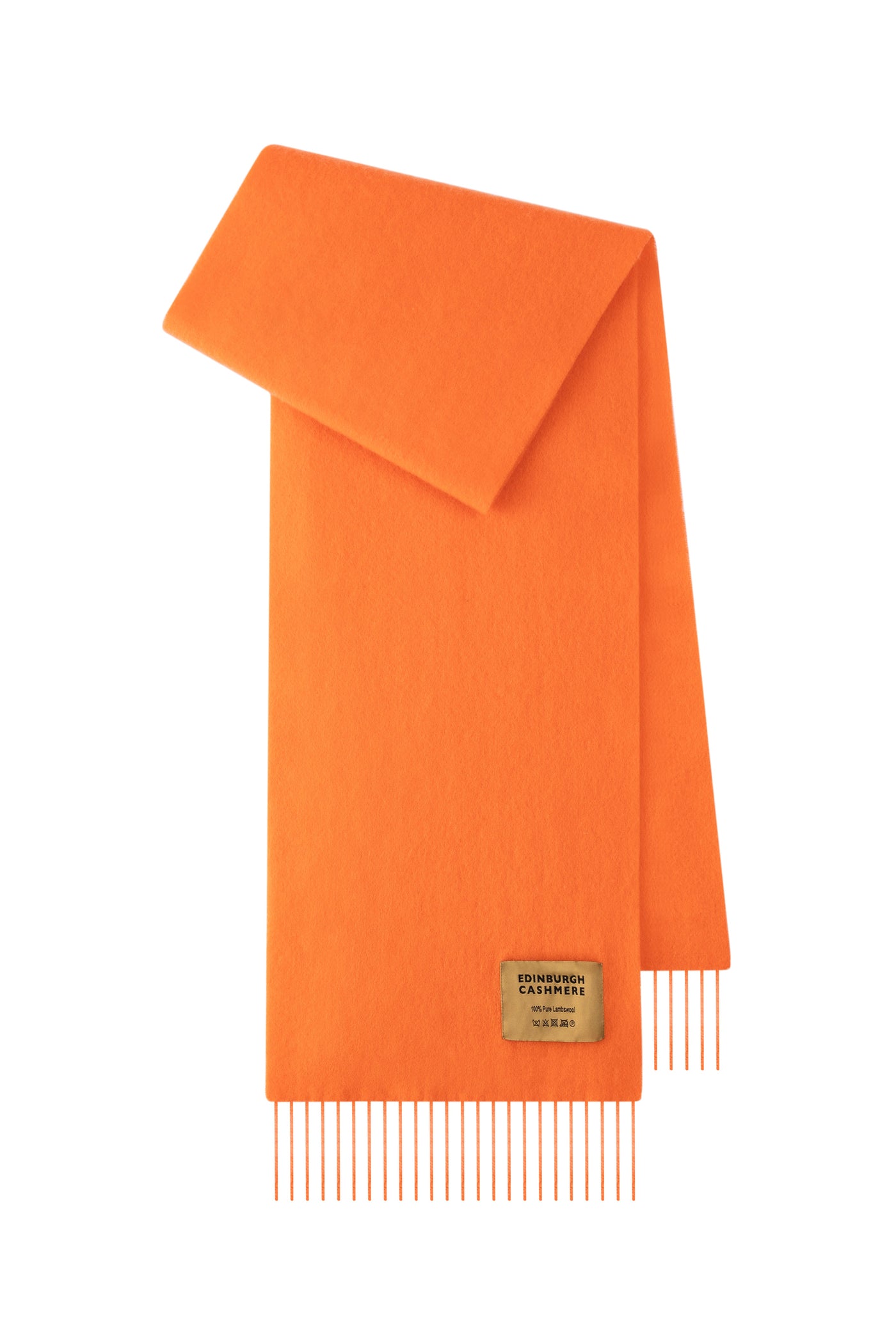 Plain Merino Wool Scarf Orange 3