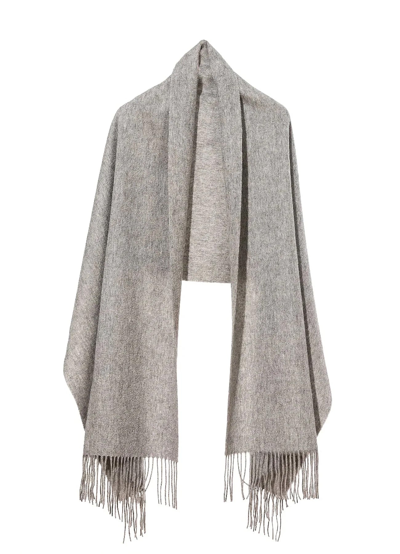 Lucchi Italy Plain Scarf Grey Oversized Wrap 100% Pure Lambswool