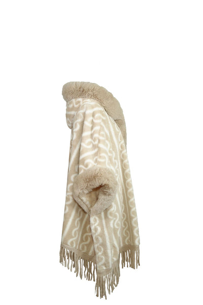 Lucchi Italy Women's Hooded Cape - Cream