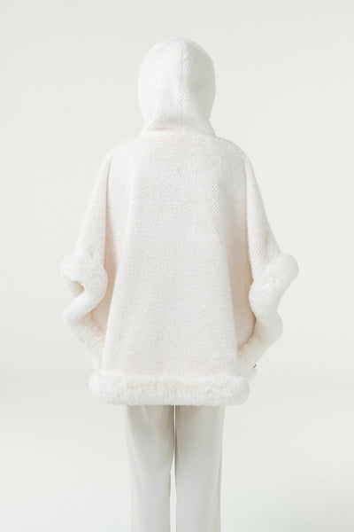 Lucchi Italy Women's Hooded Cape - White