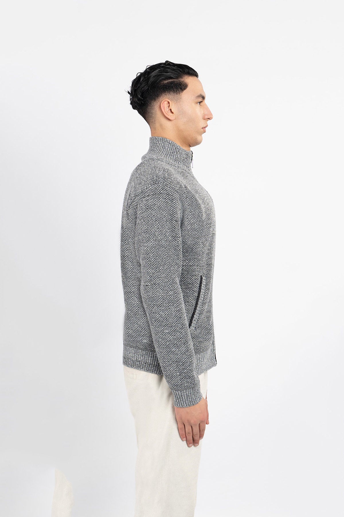 Lucchi Italy Men's Cardigan - Grey