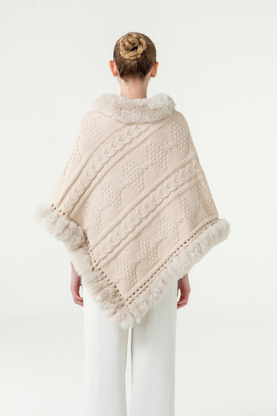 Lucchi Italy Women's Poncho - Cream