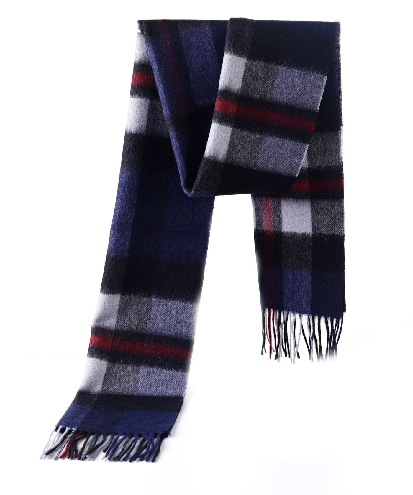Lucchi Italy 100% Pure Cashmere Scarf Scottish Design Navy - Big Size