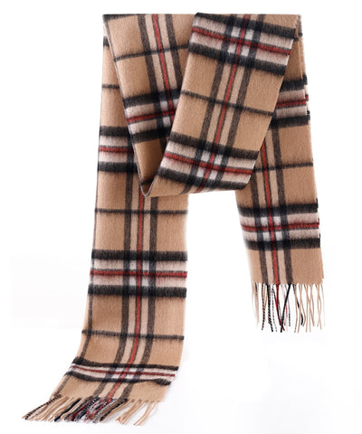 Lucchi Italy 100% Pure Cashmere Thomson Camel Scarf - Big Size