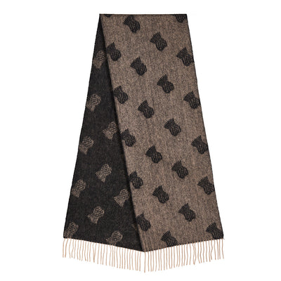 Lucchi Italy Thistle Small Charcoal Scarf 100% Pure Lambswool