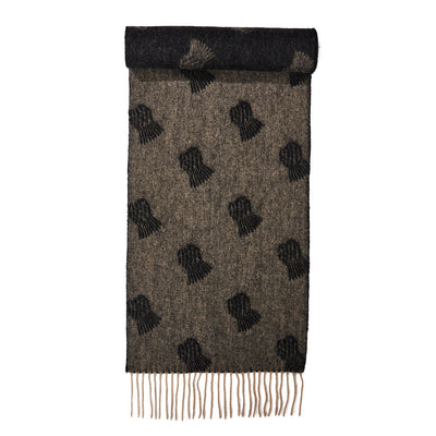 Lucchi Italy Thistle Small Charcoal Scarf 100% Pure Lambswool