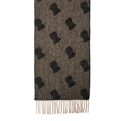 Lucchi Italy Thistle Small Charcoal Scarf 100% Pure Lambswool