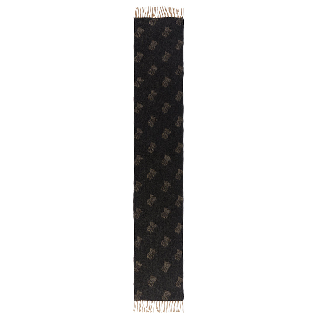 Lucchi Italy Thistle Small Charcoal Scarf 100% Pure Lambswool