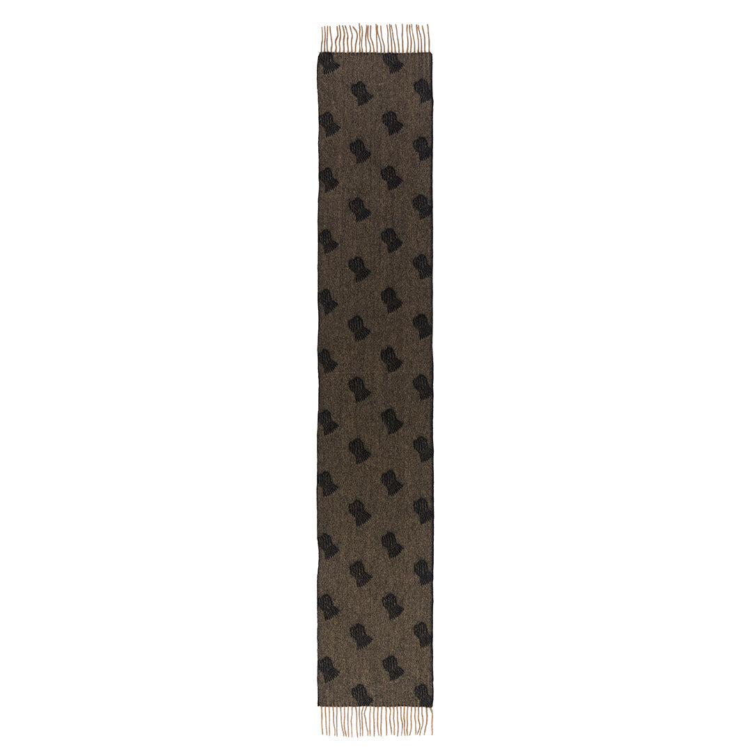 Lucchi Italy Thistle Small Charcoal Scarf 100% Pure Lambswool