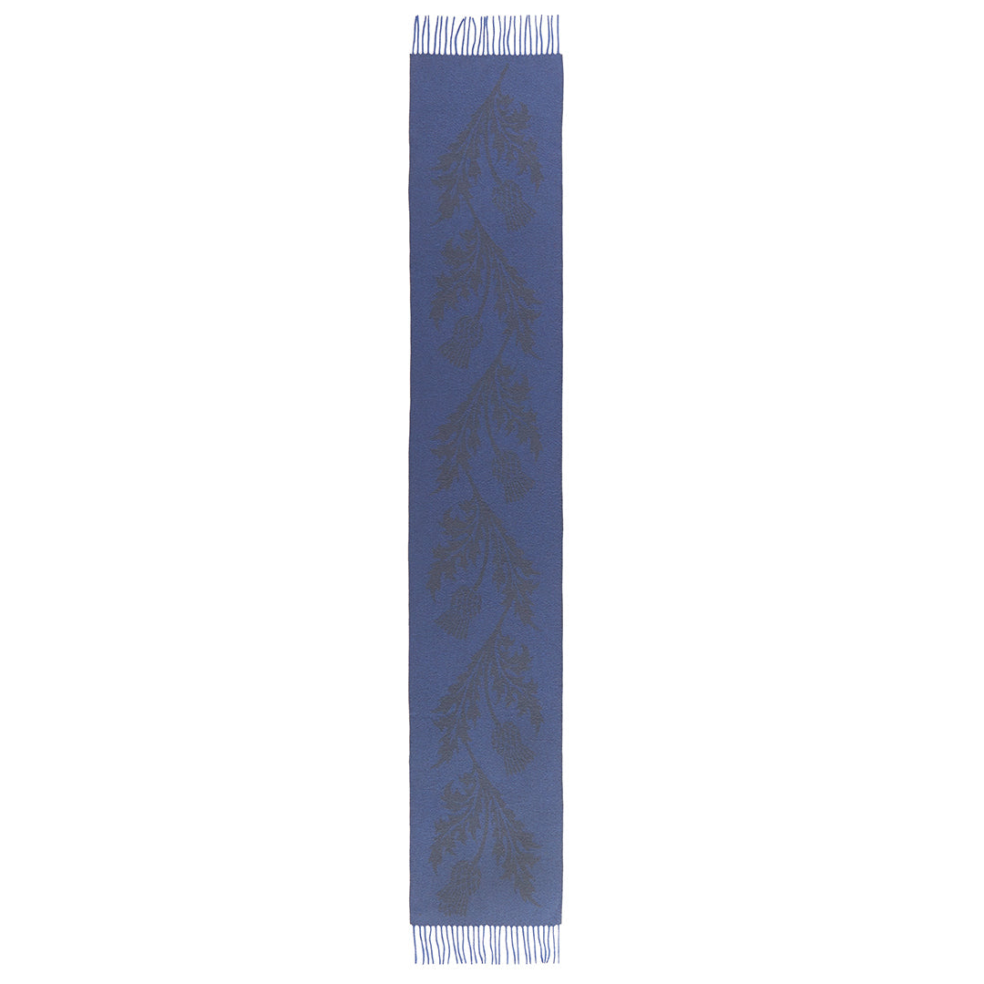 Lucchi Italy Single Thistle Blue Scarf 100% Pure Lambswool