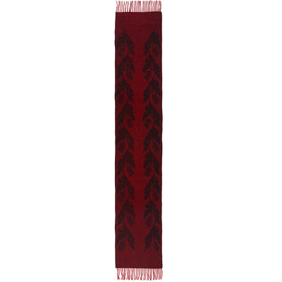Lucchi Italy Double Thistle Red Scarf 100% Pure Lambswool