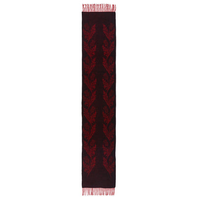 Lucchi Italy Double Thistle Red Scarf 100% Pure Lambswool