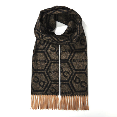 Lucchi Italy Scarf Exclusive Iconic Design 100% Pure Wool