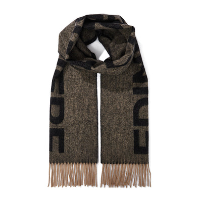 Lucchi Italy Edinburgh Charcoal Scarf 100% Pure Lambswool