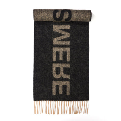 Lucchi Italy Edinburgh Charcoal Scarf 100% Pure Lambswool