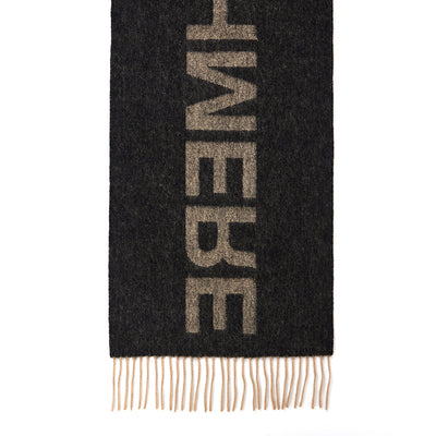 Lucchi Italy Edinburgh Charcoal Scarf 100% Pure Lambswool
