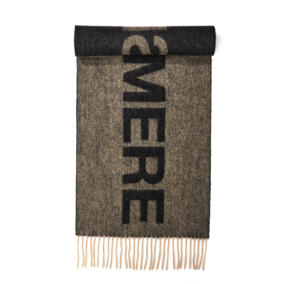 Lucchi Italy Edinburgh Charcoal Scarf 100% Pure Lambswool