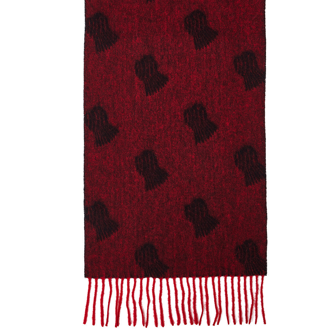 Lucchi Italy Thistle Small Red Scarf 100% Pure Lambswool
