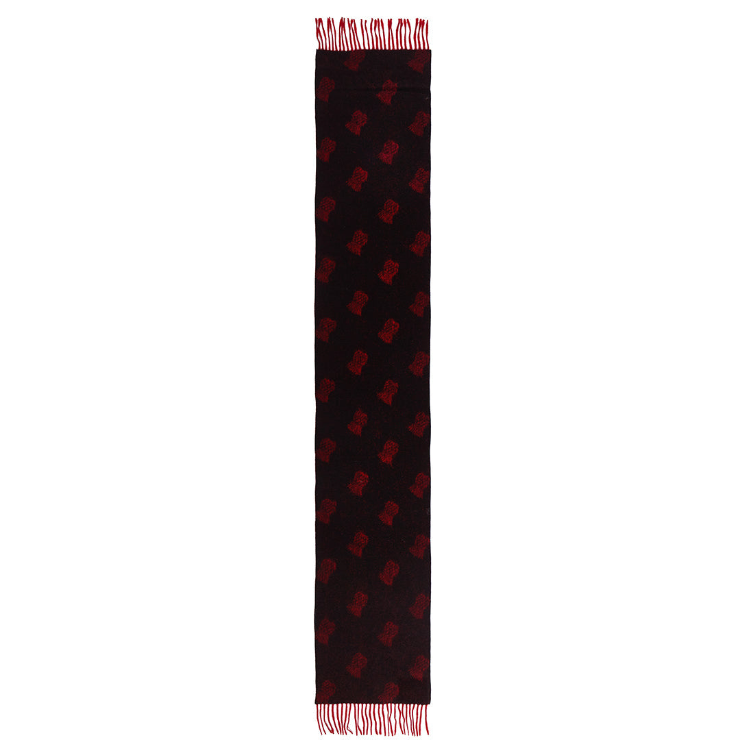 Lucchi Italy Thistle Small Red Scarf 100% Pure Lambswool