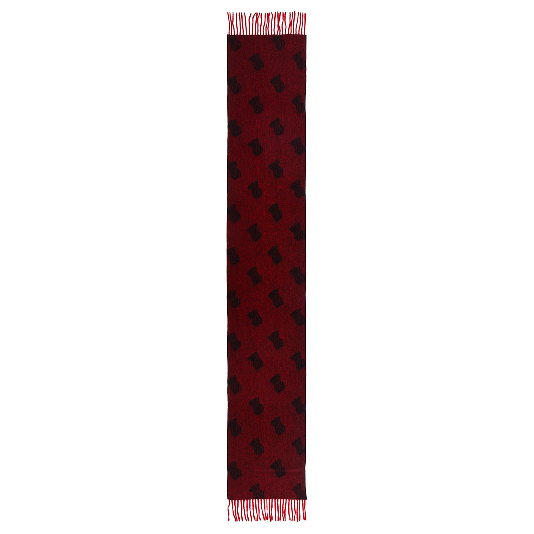 Lucchi Italy Thistle Small Red Scarf 100% Pure Lambswool