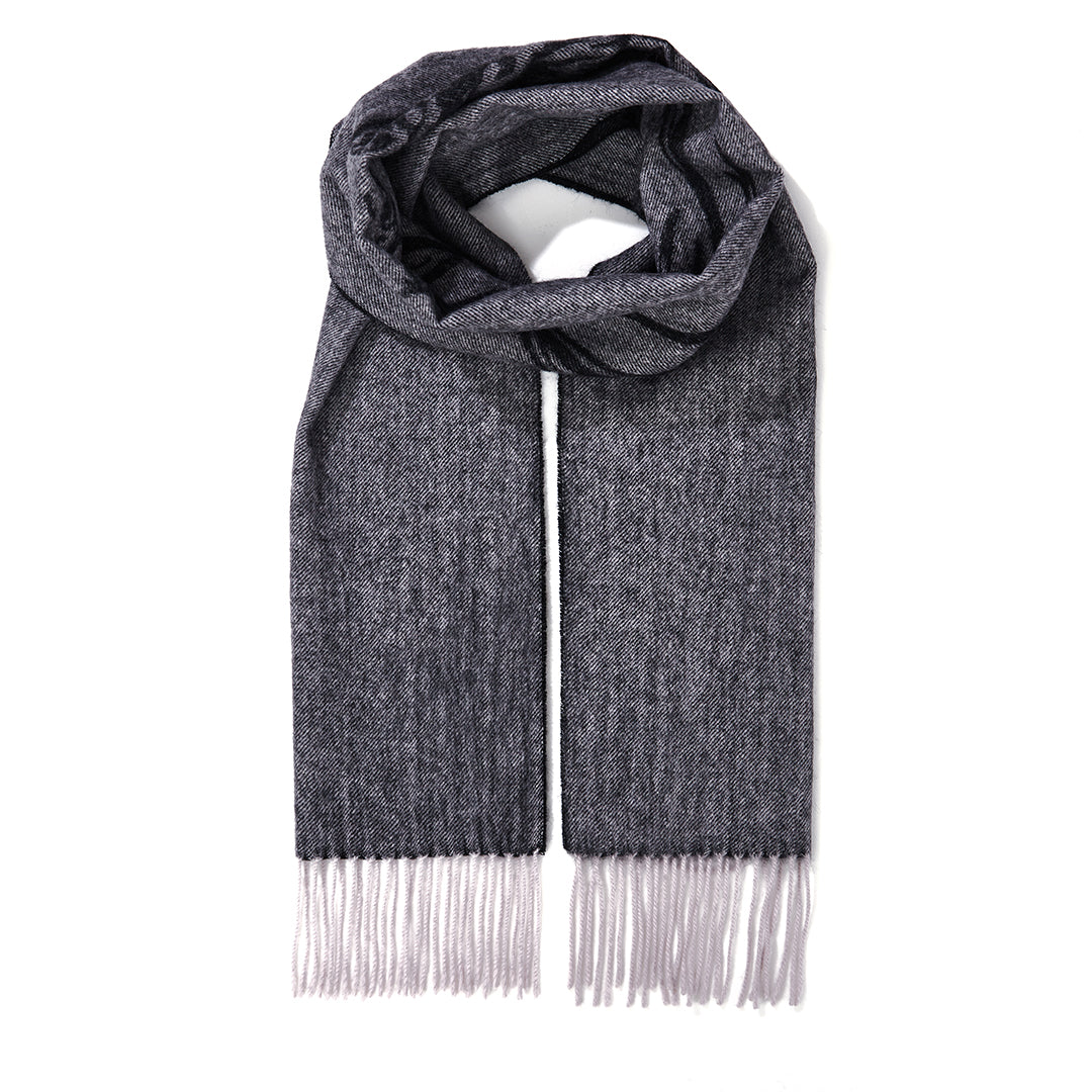Lucchi Italy Stag Grey Scarf 100% Pure Lambswool