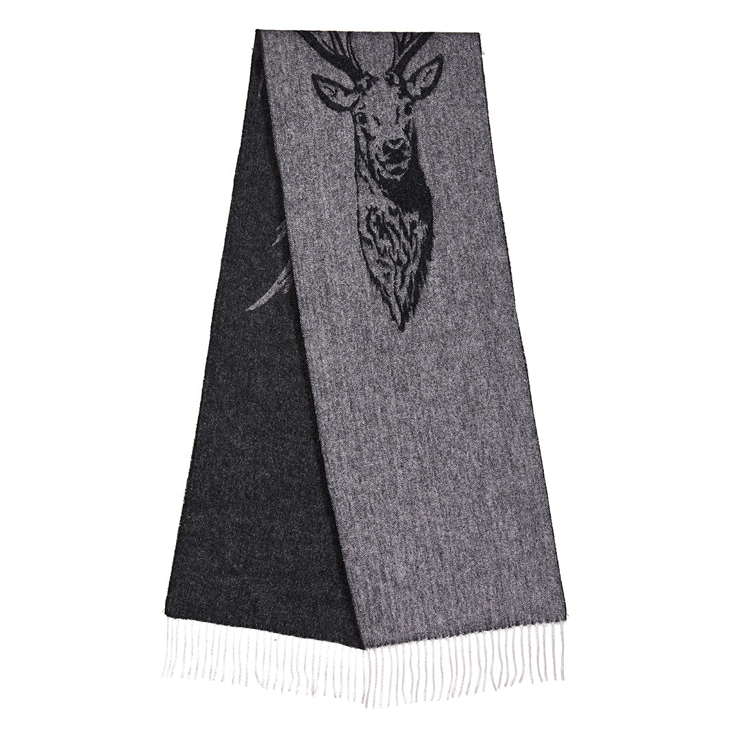 Lucchi Italy Stag Grey Scarf 100% Pure Lambswool