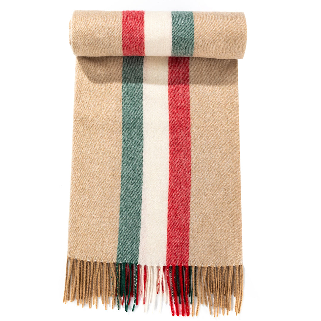 Lucchi Italy Designer Iconic Scarf Milano Cream Scarf 100% Pure Lambs wool