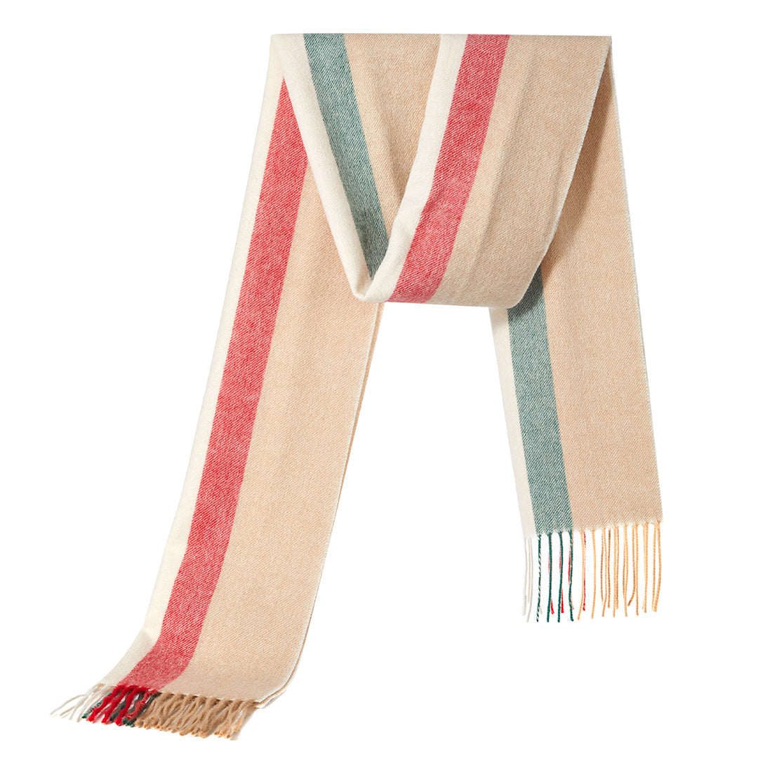 Lucchi Italy Designer Iconic Scarf Milano Cream Scarf 100% Pure Lambs wool