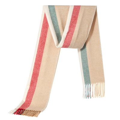 Lucchi Italy Designer Iconic Scarf Milano Cream Scarf 100% Pure Lambs wool
