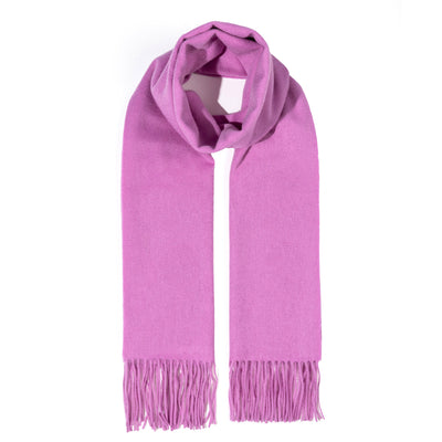 Lucchi Italy Scarf Plain Dark Pink 100% Pure Lambswool