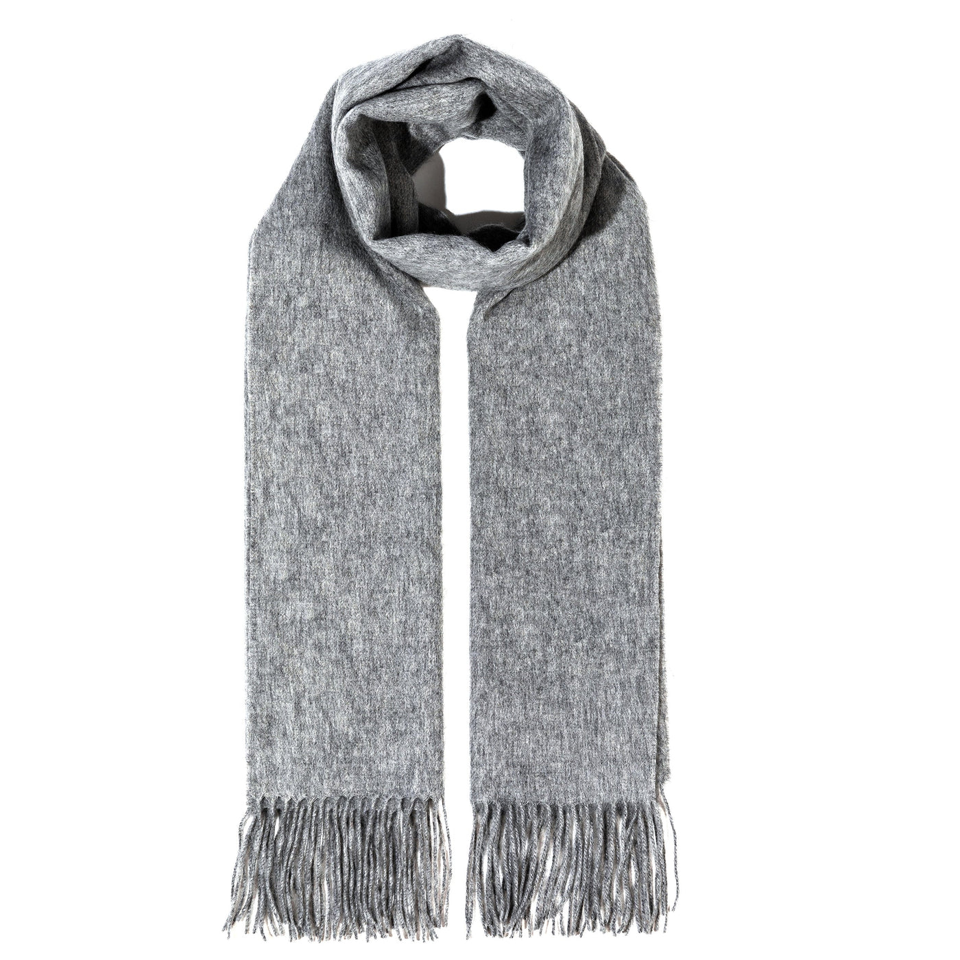 Lucchi Italy Scarf Plain Grey 100% Pure Lambswool