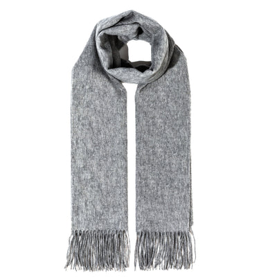 Lucchi Italy Scarf Plain Grey 100% Pure Lambswool