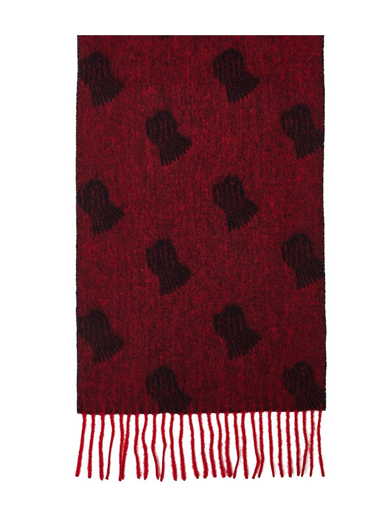 Lucchi Italy Small Thistle Red Stole 100% Pure Lambswool