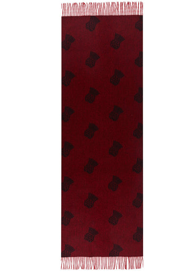 Lucchi Italy Small Thistle Red Stole 100% Pure Lambswool