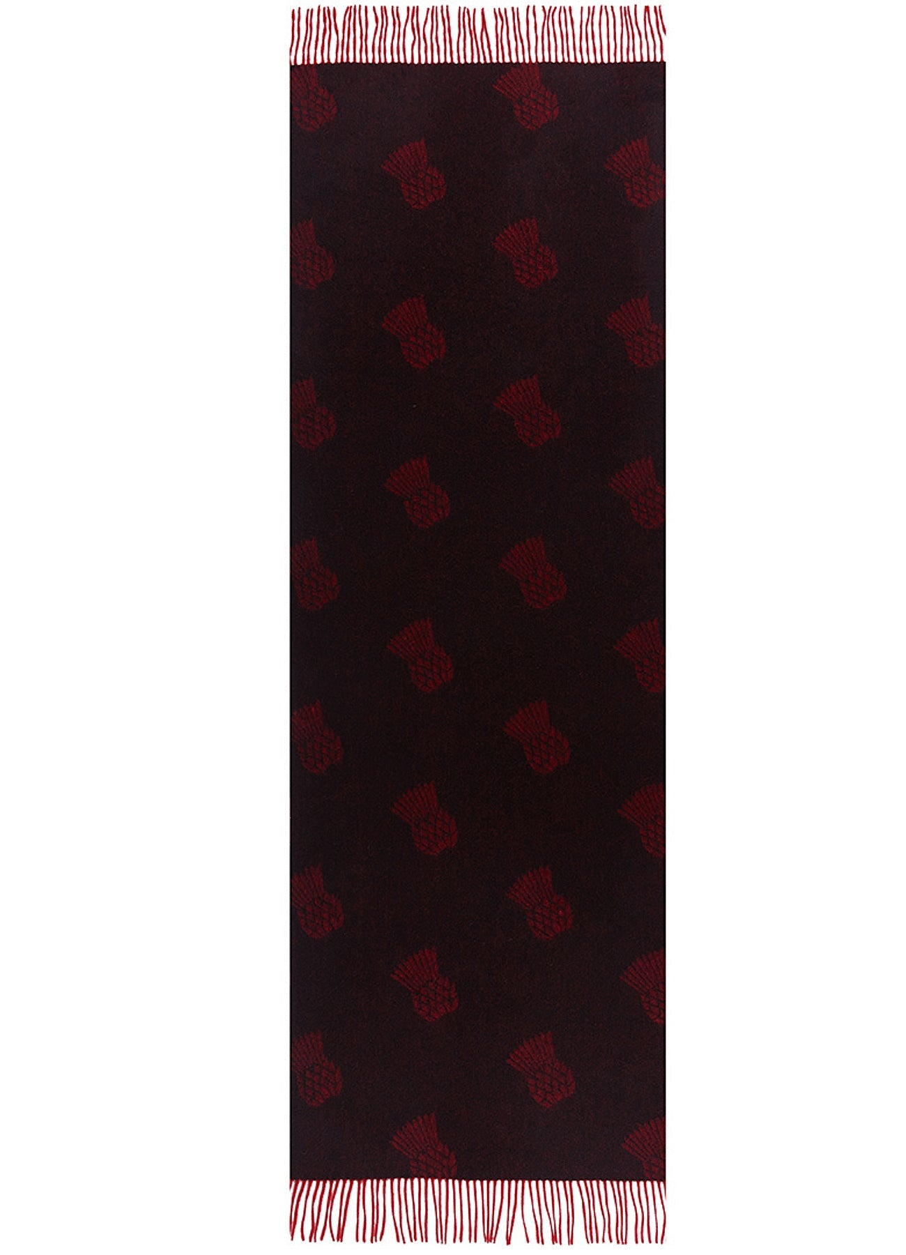 Lucchi Italy Small Thistle Red Stole 100% Pure Lambswool