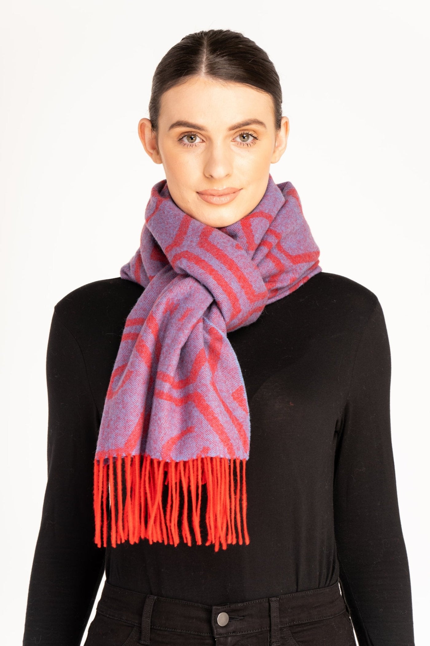 Lucchi Italy Scarf Exclusive Iconic Design Scarf Oversized 100% Pure Wool