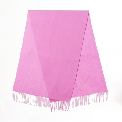 Lucchi Italy Plain Scarf Dark Pink Oversized Wrap 100% Pure Lambswool