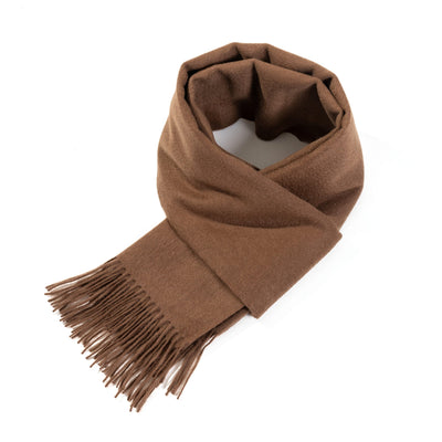 Lucchi Italy Plain Scarf Brown Oversized Wrap 100% Pure Lambswool