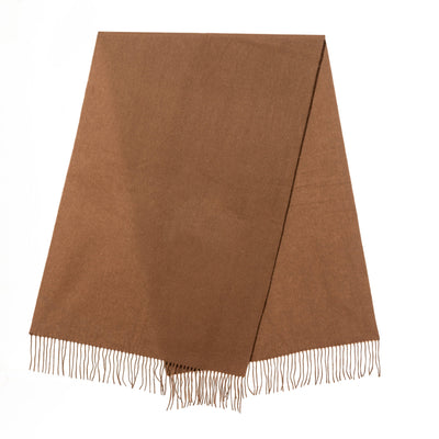 Lucchi Italy Plain Scarf Brown Oversized Wrap 100% Pure Lambswool