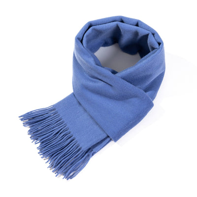 Lucchi Italy Plain Scarf Light Blue Oversized Wrap 100% Pure Lambswool