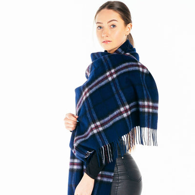 Lucchi Italy Thomson Navy Stole 100% Pure Lambswool