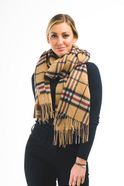 Lucchi Italy Thomson Camel Stole 100% Pure Lambswool