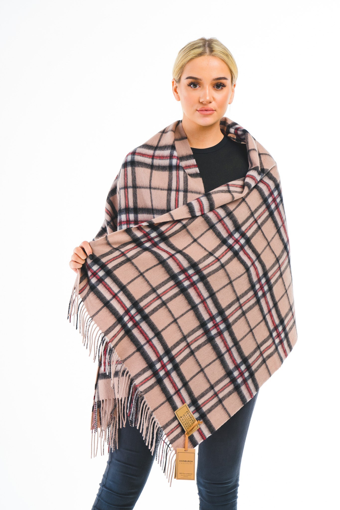 Lucchi Italy Thomson Camel Light Stole 100% Pure Lambswool