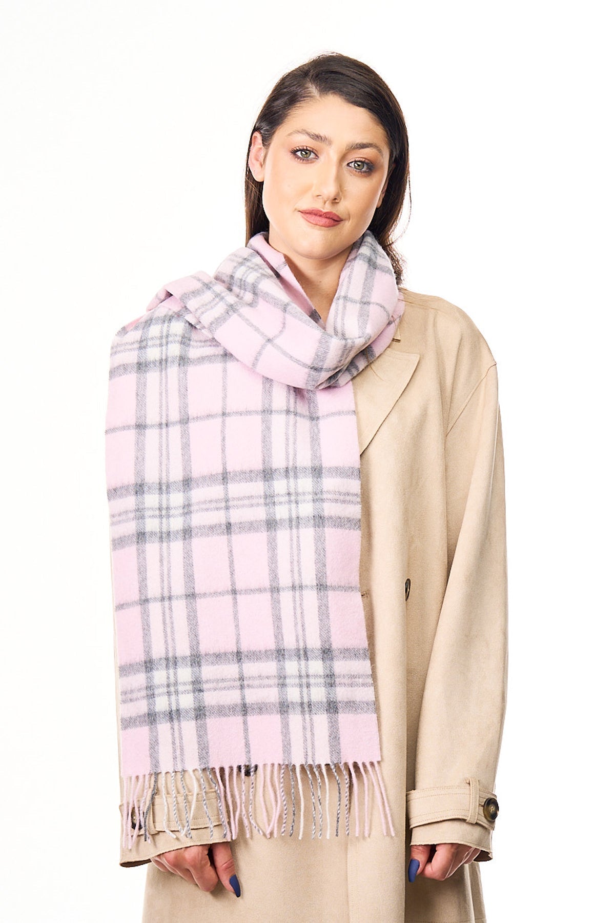 Lucchi Italy 100% Pure Cashmere Scarf Thomson Pink - Small Size